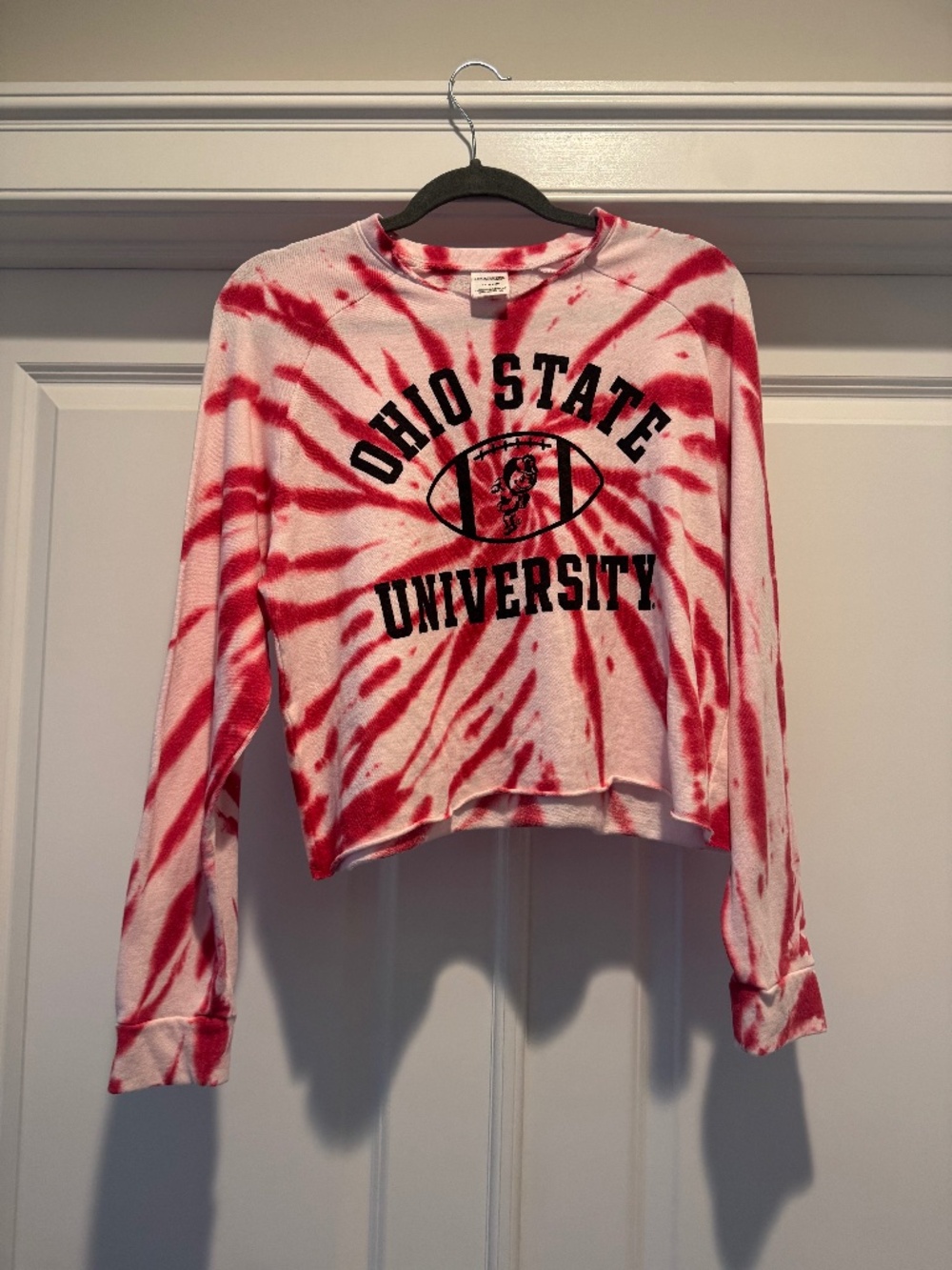 PINK Ohio State Tie-dye Cropped Long Sleeve